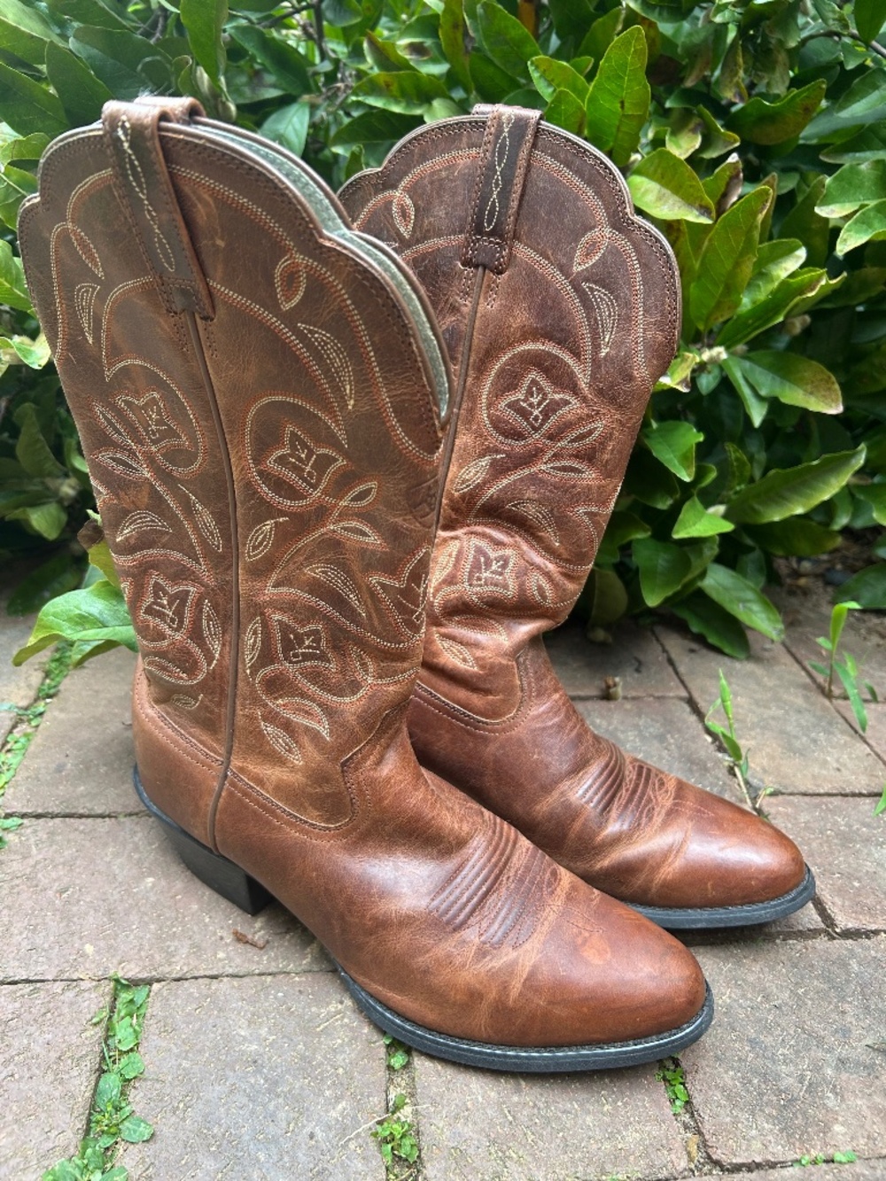 Ariat Heritage Western R Toe Leather Cowboy Boots Size 9B